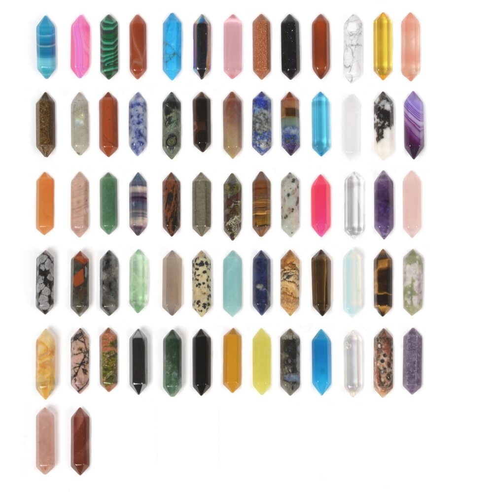 2090 Crystal Healing Hexagonal Point Chakra Reiki Semi-Precious Pendant